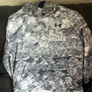 Grey black and white hoodie in a kids XL